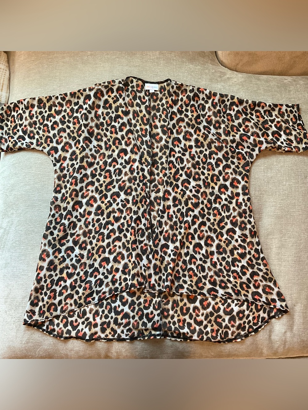 LuLaRoe Leopard Print Bianca Kimono Style Girls Cardigan